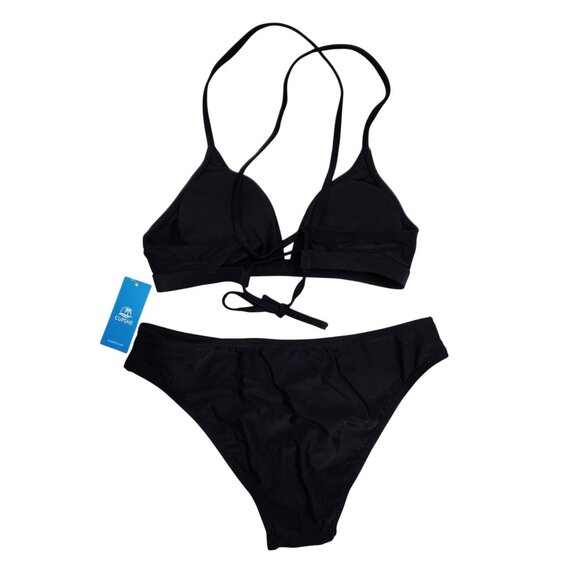 Cupshe Black Bikini Set Swimsuit Adjustable Criss Cross Back Size Size S - Picture 5 of 6